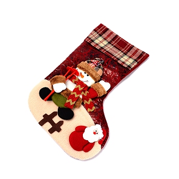 Christmas Socks Gift Bags, for Christmas Decorations, Snowman, Colorful, 470x290x33mm
