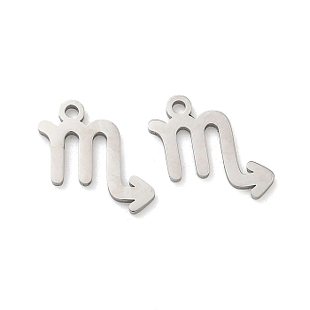 304 Stainless Steel Constellation Pendants, Virgo Charm, 11x13x1mm, Hole: 1.2mm