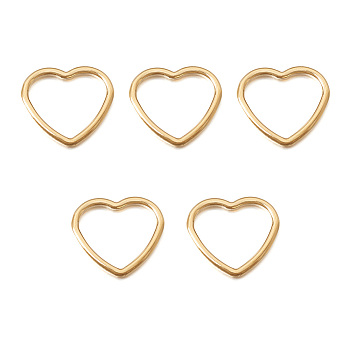 Brass Linking Rings, 1/20 14K Gold Filled, Heart, 10x9.5x0.9mm, Inner Diameter: 7.5x8mm