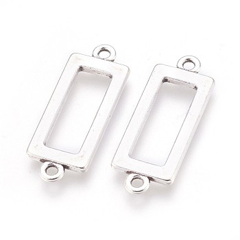 Alloy Links connectors, Cadmium Free & Lead Free, Rectangle, Antique Silver, 30x11.5x2mm, Hole: 2mm