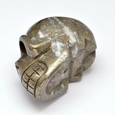 Skull Natural Pyrite Display Decorations(G-A145-04)-3