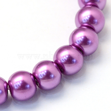 cuisson peint perles de verre nacrées brins de perles rondes(HY-Q003-4mm-16)-2