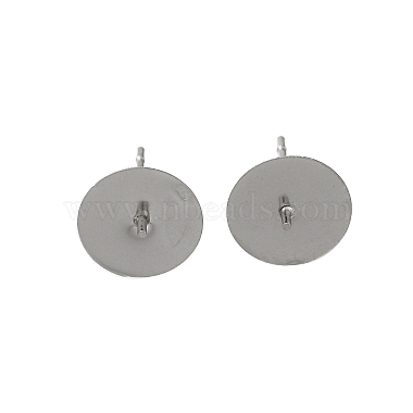 Stainless Steel Color Flat Round 304 Stainless Steel Stud Earring Findings