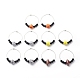 Sport Theme Acrylic Round Beaded Hoop Earrings(EJEW-JE04977)-1