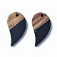 Opaque Resin & Walnut Wood Pendants(RESI-T035-30B)-2