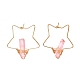 Boucles d'oreilles enveloppées de fil de quartz naturel galvanisé pour fille femmes(EJEW-JE04648-01)-3
