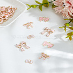 24Pcs 4 Styles Alloy Enamel Pendants, Bowknot, Pink, 8.5~19.5x12~18x1~3.5mm, Hole: 1.5~2mm, 6pcs/style(ENAM-LP0001-41)