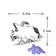 DIY 430 Stainless Steel Dinosaur-shaped Cutter Candlestick Candle Molds, Fondant Biscuit Cookie Cutting Mould, Stainless Steel Color, 6x8.6x2.5cm(CAND-PW0001-515F)