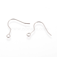 304 Stainless Steel Earring Hooks, with Horizontal Loop, Stainless Steel Color, 21x21mm, Hole: 2.5mm, 20 Gauge, Pin: 0.8mm(STAS-T013-02)