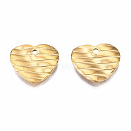 304 Stainless Steel Charms, Twist Heart, Golden, 12x13x1.5mm, Hole: 1.4mm(STAS-S080-055G-NR)