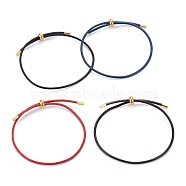 Adjustable PU Leather Cord Slider Bracelets, with 304 Stainless Steel Slider Beads and Cord End, Mixed Color, 10-3/8 inch(26.5cm), 2mm(BJEW-F412-05G)