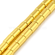 Electroplated Synthetic Non-magnetic Hematite Beads Strands, Column, Golden Plated, 8x6mm, Hole: 1.2mm, about 52pcs/strand, 16.14''(41cm)(G-Q1009-I02-01G)