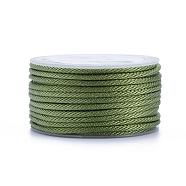 Polyester Braided Cords, for Jewelry Making Beading Crafting, Light Green, 2mm, about 21.87 yards(20m)/roll(OCOR-I006-A01-23)