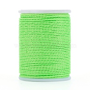 Round Waxed Polyester Cord, Taiwan Waxed Cord, Twisted Cord, Lawn Green, 1mm, about 12.02 yards(11m)/roll(YC-G006-01-1.0mm-10)