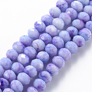 Opaque Baking Painted Glass Beads Strands, Imitation Stones, Faceted, Rondelle, Medium Slate Blue, 6x5mm, Hole: 1mm, about 80~81pcs/strand, 14.76 inch~14.96 inch(37.5~38cm)(EGLA-N006-009A-A08)