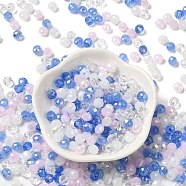 Glass Beads, Faceted, Rondelle, Royal Blue, 6x5mm, Hole: 1mm, about 280pcs/60g(EGLA-A034-SM6mm-18)