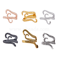 5pcs 5 style Alloy Octopus Tentacle Open Cuff Rings Set, Knitting Loop Crochet Loop, Yarn Guide Finger Holder for Women, Mixed Color, Inner Diameter: 5 3/4(16.4mm)~US Size 9(19mm), 1Pc/style(RJEW-FH0001-01)