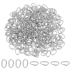 Unicraftale 300Pcs 201 Stainless Steel Quick Link Connectors, Linking Rings, Oval, Stainless Steel Color, 7x4.5x0.8mm, Hole: 3x5mm(STAS-UN0041-31)