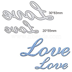 Carbon Steel Cutting Dies Stencils, for DIY Scrapbooking/Photo Album, Decorative Embossing DIY Paper Card, Word Love, 20x55mm, 30x83mm(DIY-WH0170-130)