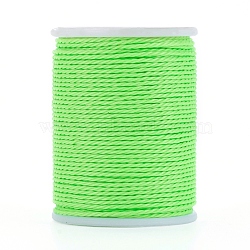 Round Waxed Polyester Cord, Taiwan Waxed Cord, Twisted Cord, Lawn Green, 1mm, about 12.02 yards(11m)/roll(YC-G006-01-1.0mm-10)