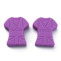 Food Grade Eco-Friendly Silicone Beads, Chewing Beads For Teethers, DIY Nursing Necklaces Making, Female nurse Clothes, Dark Orchid, 25x22x8mm, Hole: 2.5mm(FIND-WH0125-19C)