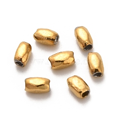 304 Stainless Steel Beads, Oval, Ion Plating(IP), Real 18K Gold Plated, 3.5x2x2mm, Hole: 1mm(STAS-D204-01G)