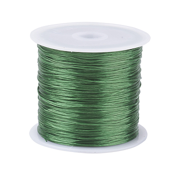 Flat Elastic Crystal String, Elastic Beading Thread, for Stretch Bracelet Making, Sea Green, 0.8mm, 60m/roll