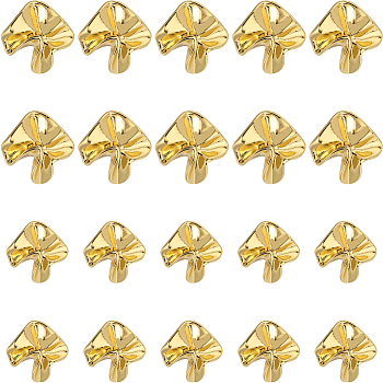 20Pcs 2 Style Alloy Shank Buttons, 1-Hole, Flower, Golden, 22~24x21~23.5x12.5~13.5mm, Hole: 2mm, 10pcs/style
