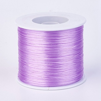 Flat Elastic Crystal String, Elastic Beading Thread, for Stretch Bracelet Making, Medium Orchid, 0.7mm, about 546.8 yards(500m)/roll