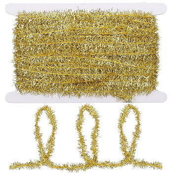 25 Yards Polyester Filigree Sparkle Tinsel Hanging Garland, For Xmas/Wedding/Birthday Party Decoration, Gold, 15mm