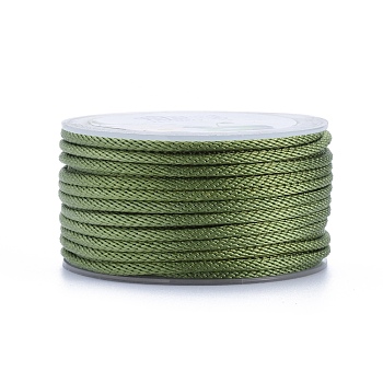 Polyester Braided Cords, for Jewelry Making Beading Crafting, Light Green, 2mm, about 21.87 yards(20m)/roll
