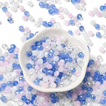 Glass Beads, Faceted, Rondelle, Royal Blue, 6x5mm, Hole: 1mm, about 280pcs/60g