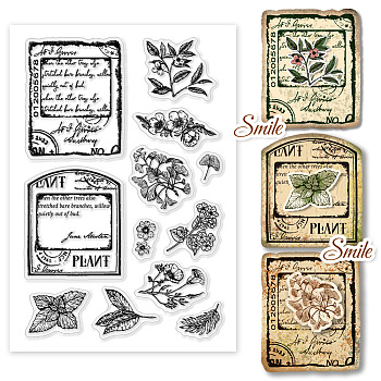 Custom PVC Plastic Clear Stamps, for DIY Scrapbooking, Photo Album Decorative, Cards Making, Other Plants, 160x110x3mm