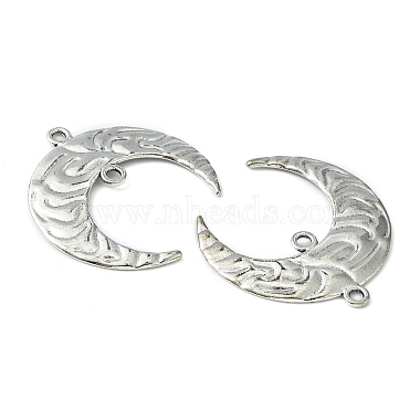Tibetan Style Hammered Metal Crescent Moon Links connectors for Dangle Charms(X-EA291Y)-2
