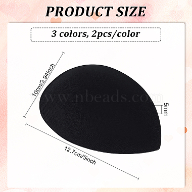 6Pcs 3 Colors EVA Cloth Teardrop Fascinator Hat Base for Millinery(AJEW-FG0002-81)-2