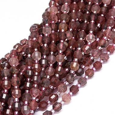 Bicone Strawberry Quartz Beads