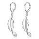 Beautiful Design Silver Color Plated Brass Leaf Dangle Earrings(EJEW-BB00702)-1