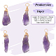 16Pcs Raw Rough Natural Amethyst Copper Wire Wrapped Pendants(PALLOY-AB00104)-2
