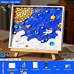 DIY Mosaic Tray Craft Making Kit, with Tray, Wood Easel, Plastic Spatula, Glass Beads and Resin Cabochons, Cream Glue, Mixed Color, 200x200x19mm(WD-CBA592A-01)