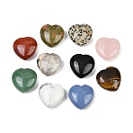 Natural Gemstone Heart Display Decorations, Figurine Home Decoration, Reiki Energy Stone for Healing, 29.5~30x30~30.5x14~15.5mm(G-D369-01)