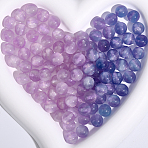 120Pcs Opaque UV Reactive Beads, Color Changing Beads, Round, with Glitter Powder, Plum, 10mm, Hole: 1.6mm(RESI-PA0001-35B)