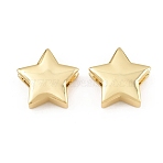 Brass Slide Charms, Star, Rack Plating, Long-Lasting Plated, Cadmium Free & Lead Free, Real 18K Gold Plated, 17.5x18.5x6.5mm, Hole: 8x3mm(KK-H292-48G-01)