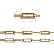 Brass Paperclip Chains, Flat Oval, Drawn Elongated Cable Chains, Soldered, with Spool, Cadmium Free & Nickel Free & Lead Free, Antique Bronze, 6x2.6x0.4mm, about 16.4 Feet(5m)/roll(X-CHC-S008-001C-AB)