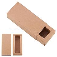 Kraft Paper Folding Box, Drawer Box, Rectangle, BurlyWood, 18.2x22cm, Finished Product: 20x10x6cm(CON-WH0010-01D-C)