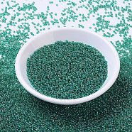 MIYUKI Round Rocailles Beads, Japanese Seed Beads, 11/0, (RR295) Transparent Emerald AB, 2x1.3mm, Hole: 0.8mm, about 5500pcs/50g(SEED-X0054-RR0295)