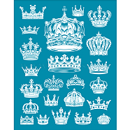 Silk Screen Printing Stencil, for Painting on Wood, DIY Decoration T-Shirt Fabric, Crown Pattern, 100x127mm(DIY-WH0341-316)