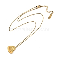 304 Stainless Steel Heart Pendant Necklaces, Long-Lasting Plated, Real 18K Gold Plated, 16.26 inch(41.3cm), Extender: 60mm, Pendant: 14.5x15mm(NJEW-N055-14G)