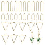 30Pcs 3 Styles Alloy Open Back Bezel Pendants, For DIY UV Resin, Epoxy Resin, Pressed Flower Jewelry, Light Gold, 25~38x11~27.5x1.5~2mm, Hole: 1.5~2.5mm, 10pcs/style(FIND-CA0007-86)