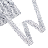 Filigree Polyester Lace Trim, Piping Strips for Home Textile Decoration, Silver, 5/8 inch(17mm), 20 yards/card(OCOR-WH0047-12B)