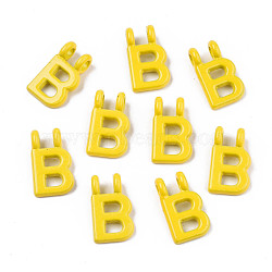 Spray Painted Alloy  2-Loop Link Pendants, Cadmium Free & Lead Free, Letter, Letter.B, 13.5x8x1.5mm, Hole: 2mm(PALLOY-T075-48B-RS)